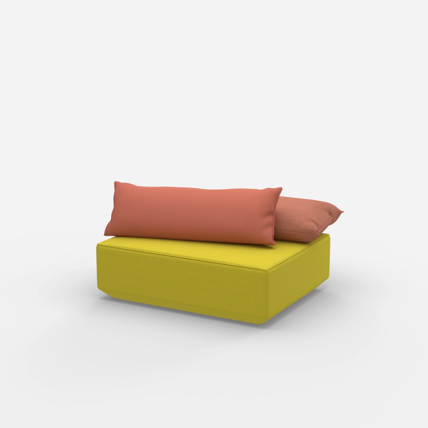 Sitzpouf modular in Gelb von der Seite