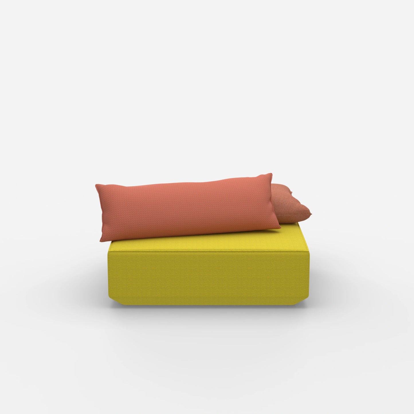 Sitzpouf modular in Gelb von vorne