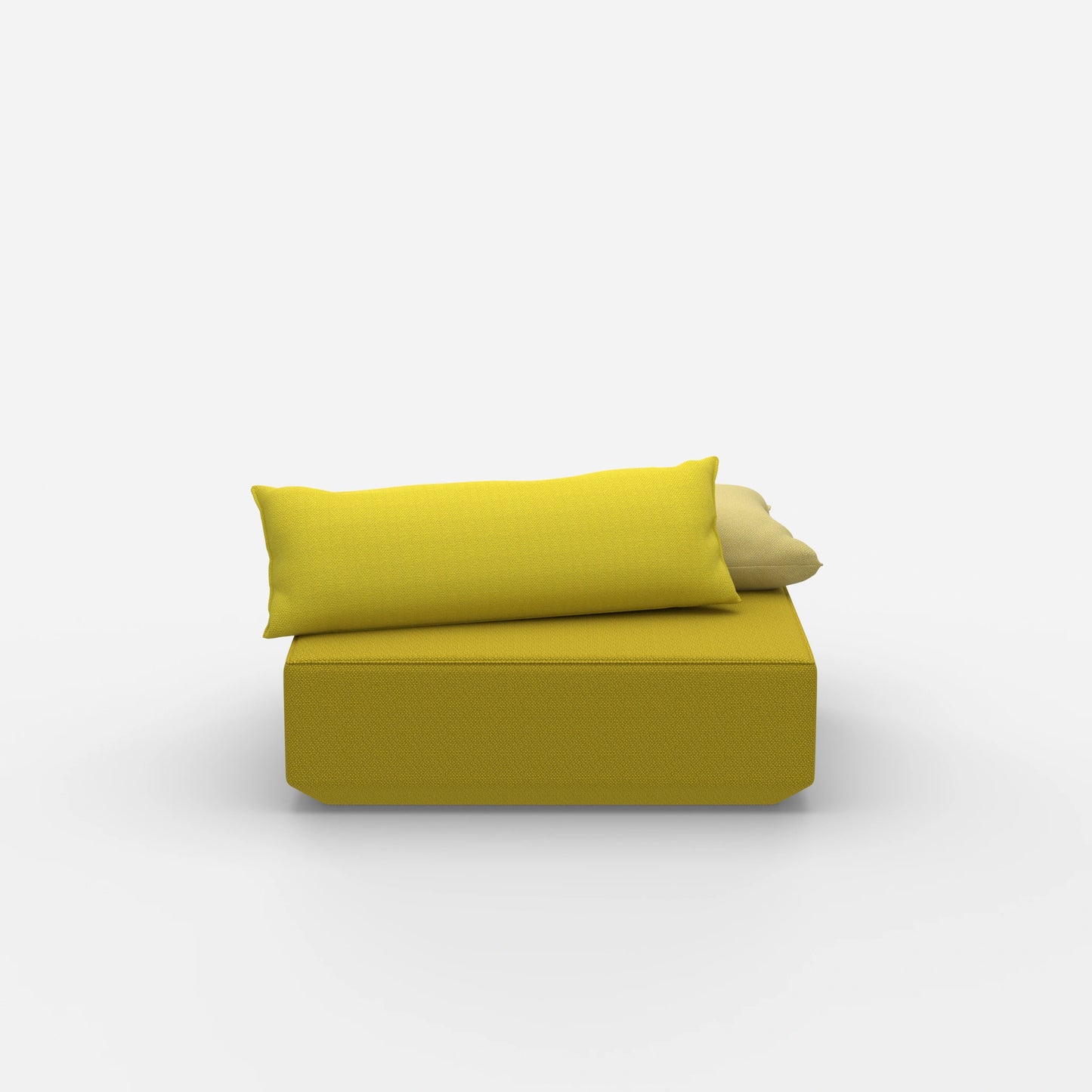 Sitzpouf modular in Gelb von vorne