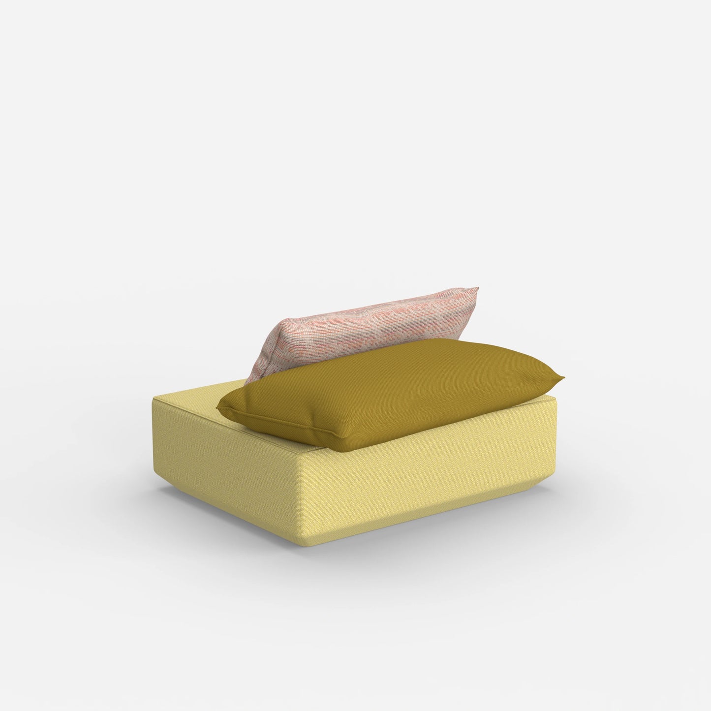Sitzpouf modular in Gelb von hinten