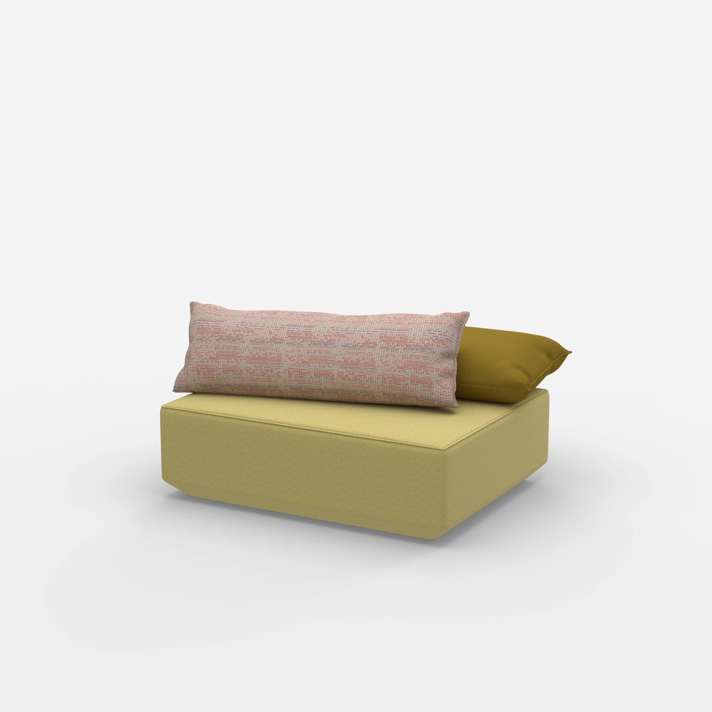 Sitzpouf modular in Gelb von der Seite