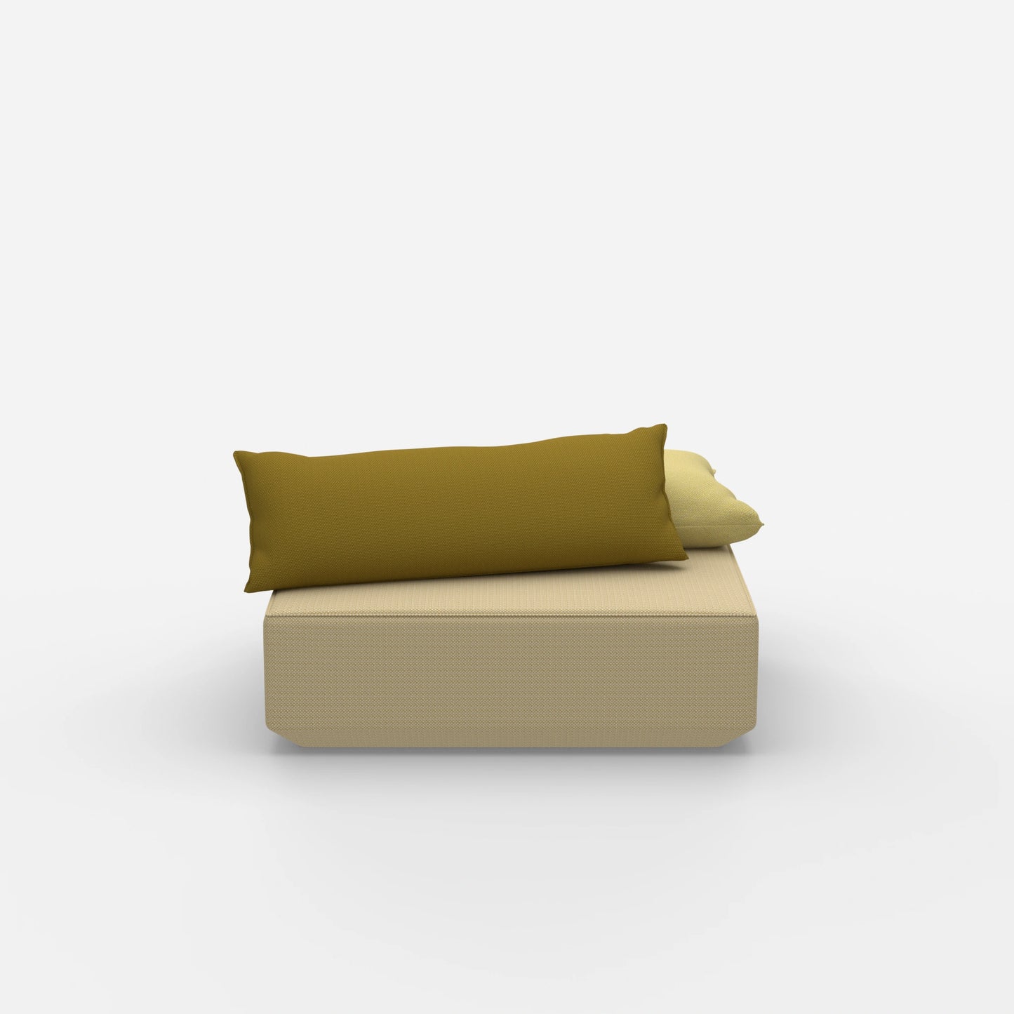 Sitzpouf modular in Gelb von vorne