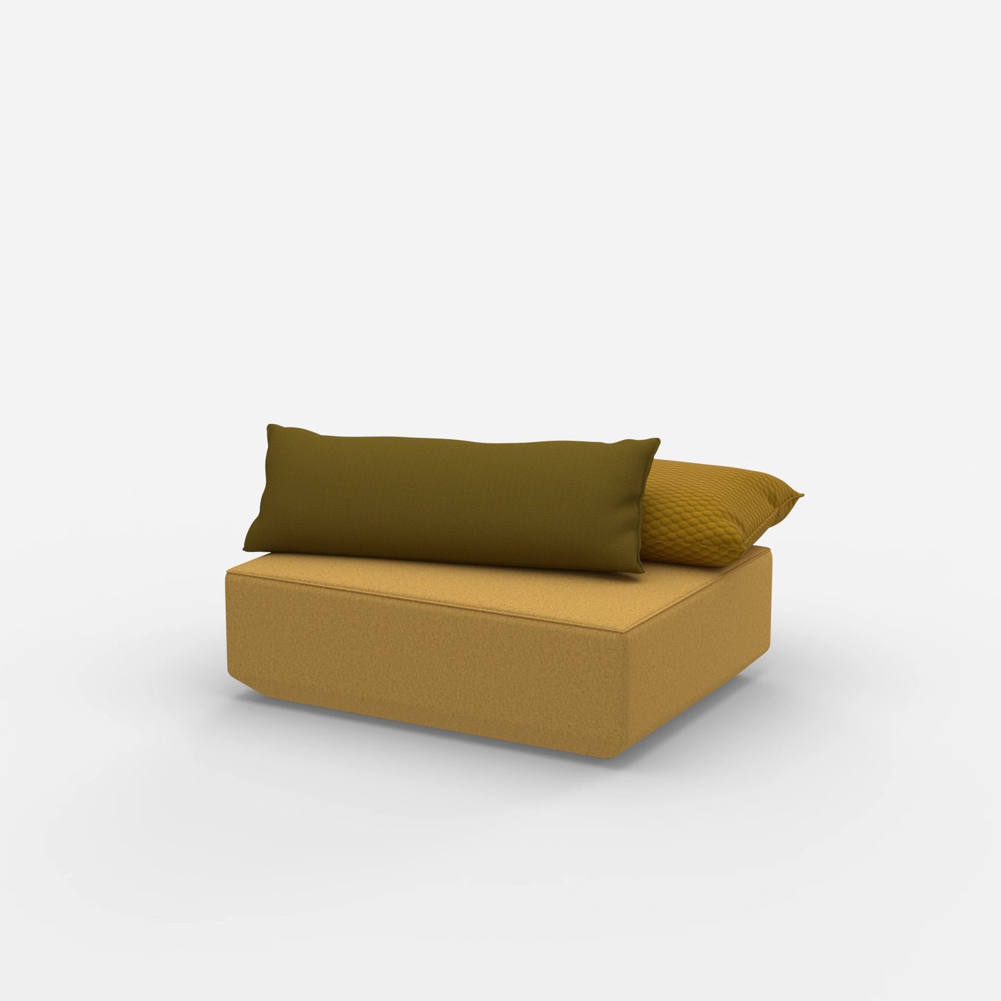 Sitzpouf modular in Gelb von der Seite