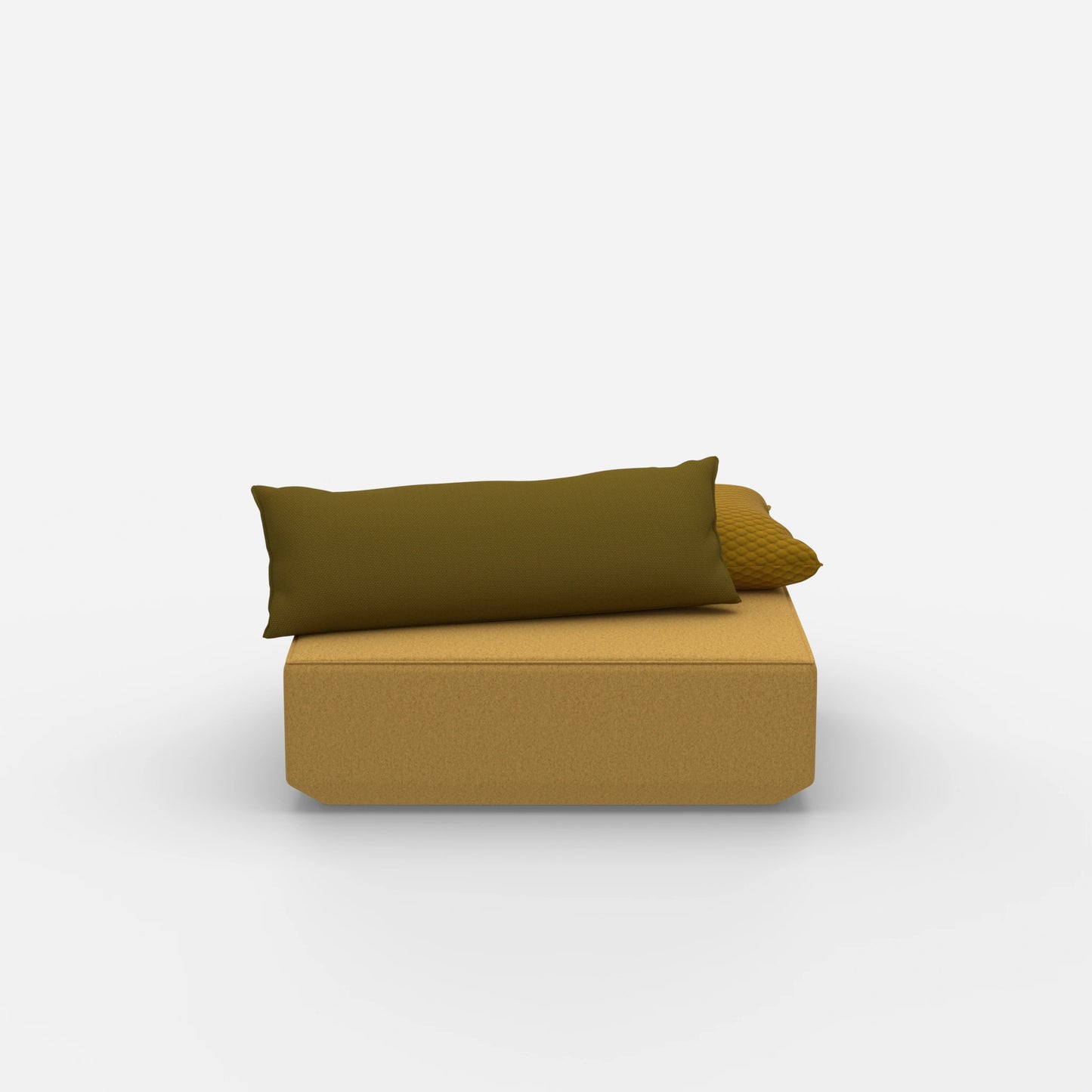 Sitzpouf modular in Gelb von vorne