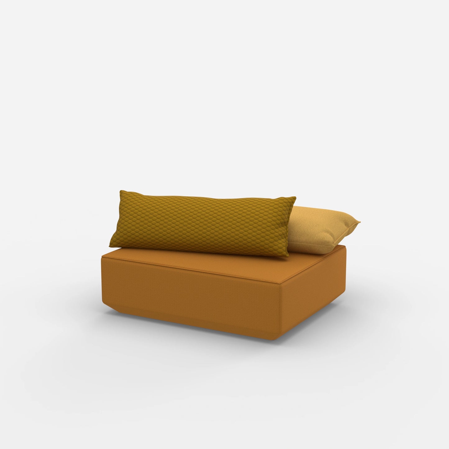 Sitzpouf modular in Gelb von der Seite