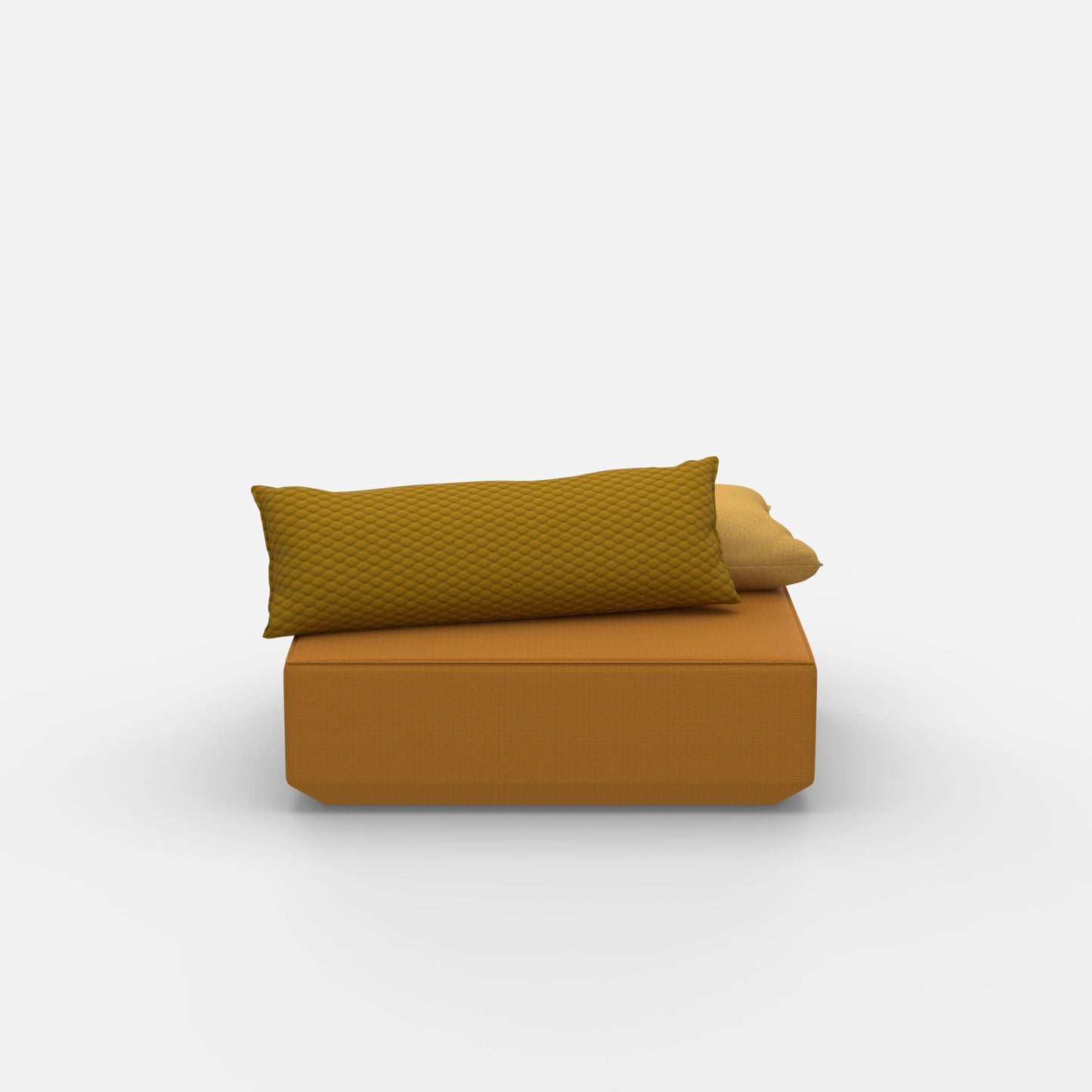 Sitzpouf modular in Gelb von vorne