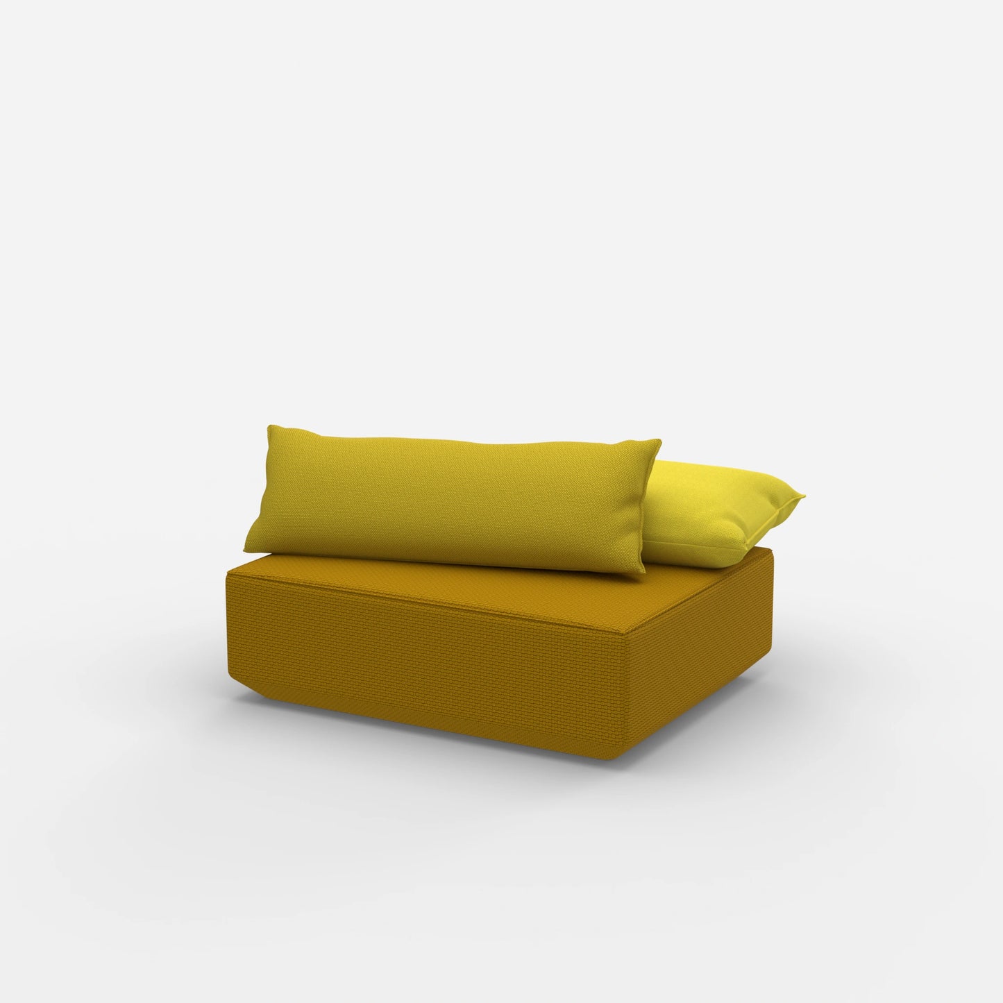 Sitzpouf modular in Gelb von der Seite