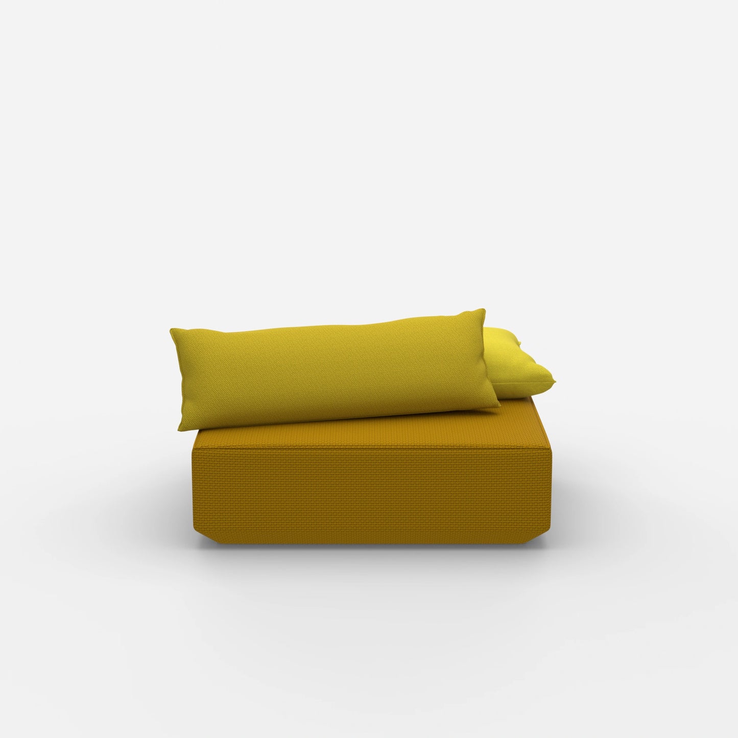 Sitzpouf modular in Gelb von vorne