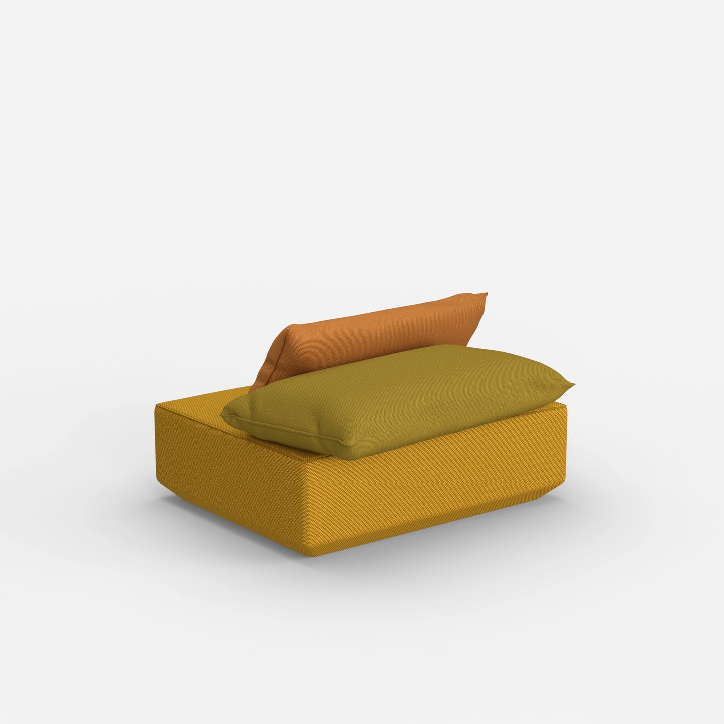 Sitzpouf modular in Gelb von hinten