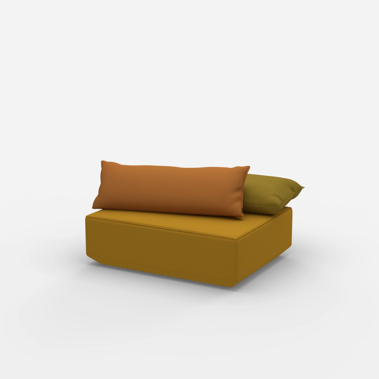 Sitzpouf modular in Gelb von der Seite