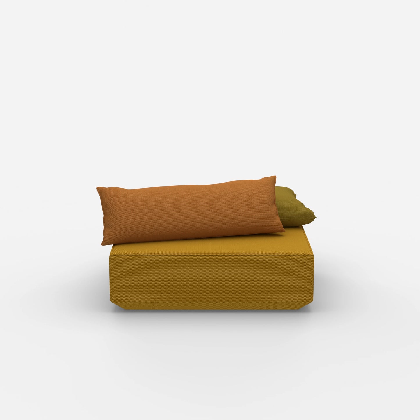 Sitzpouf modular in Gelb von vorne