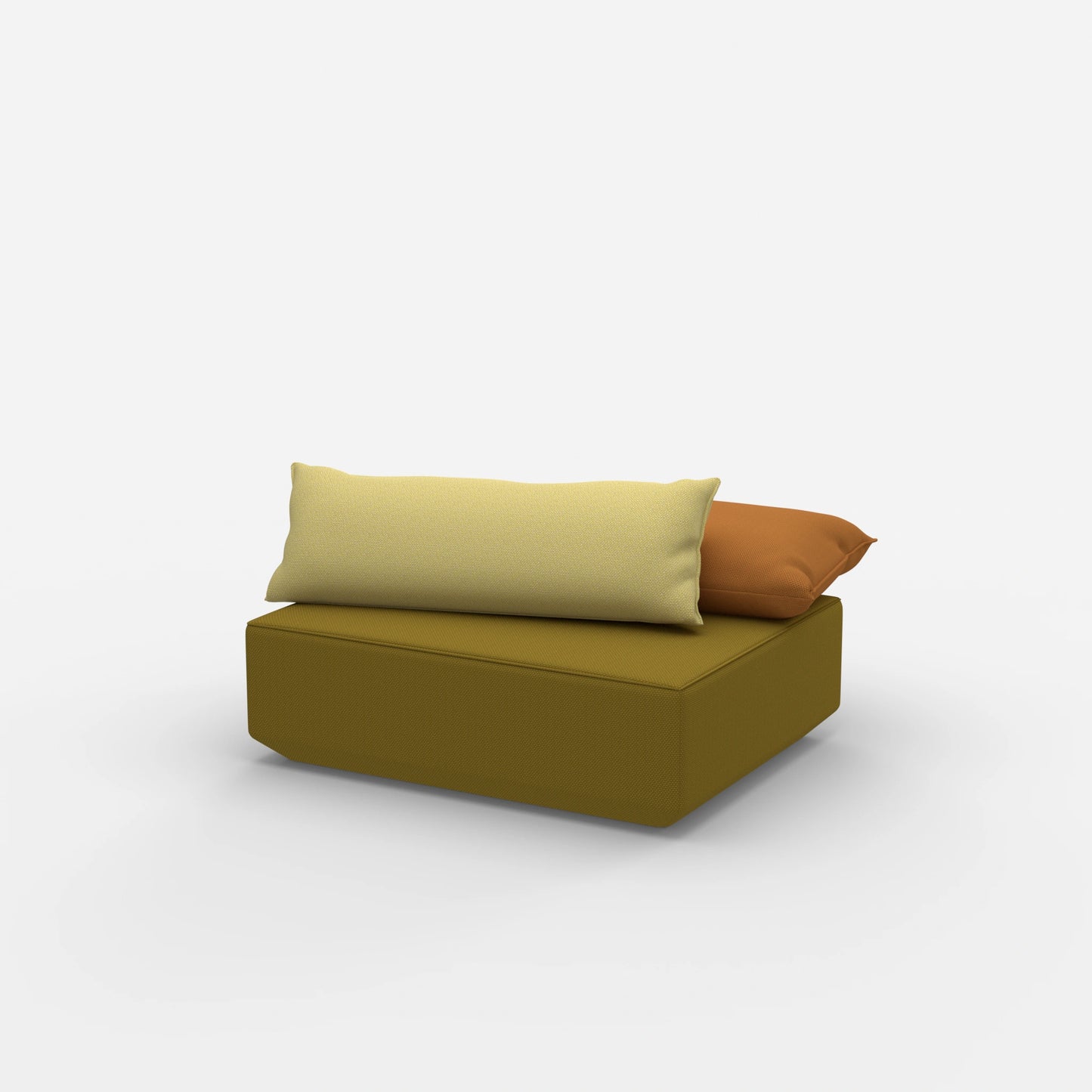 Sitzpouf modular in Gelb von der Seite