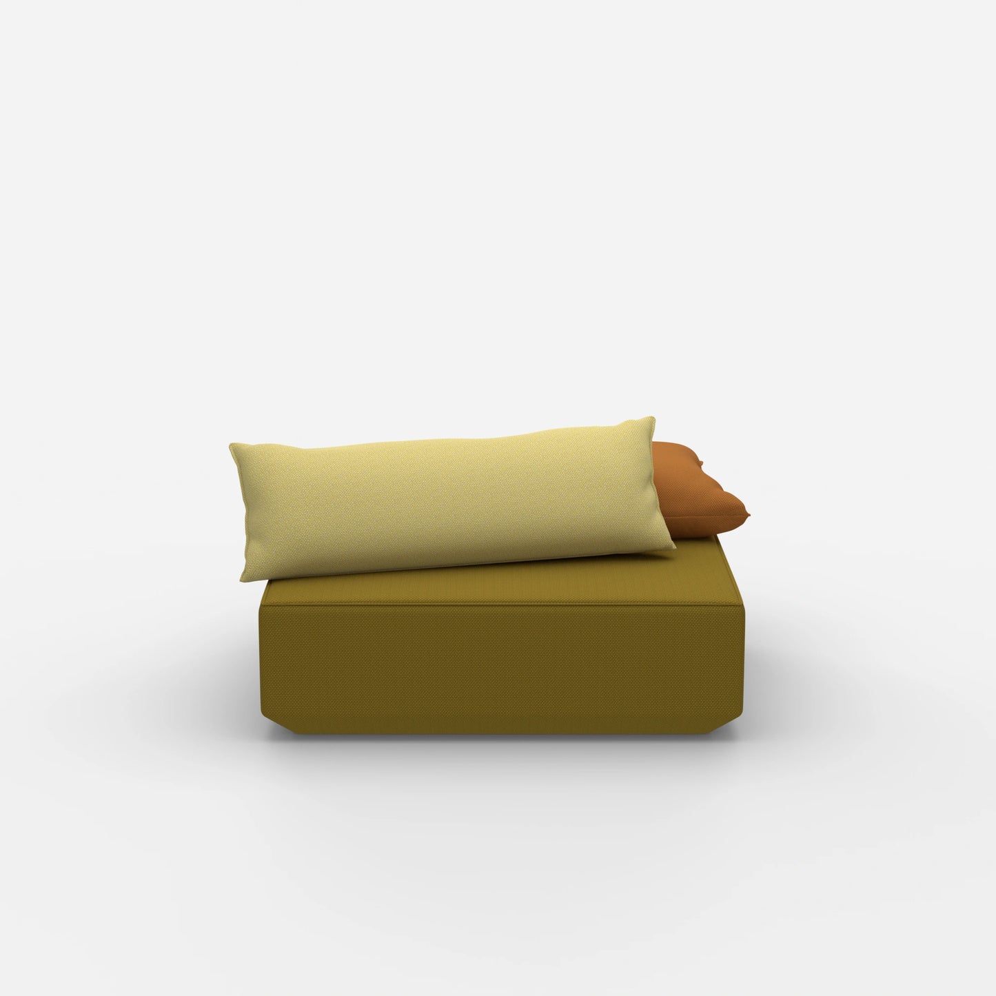 Sitzpouf modular in Gelb von vorne