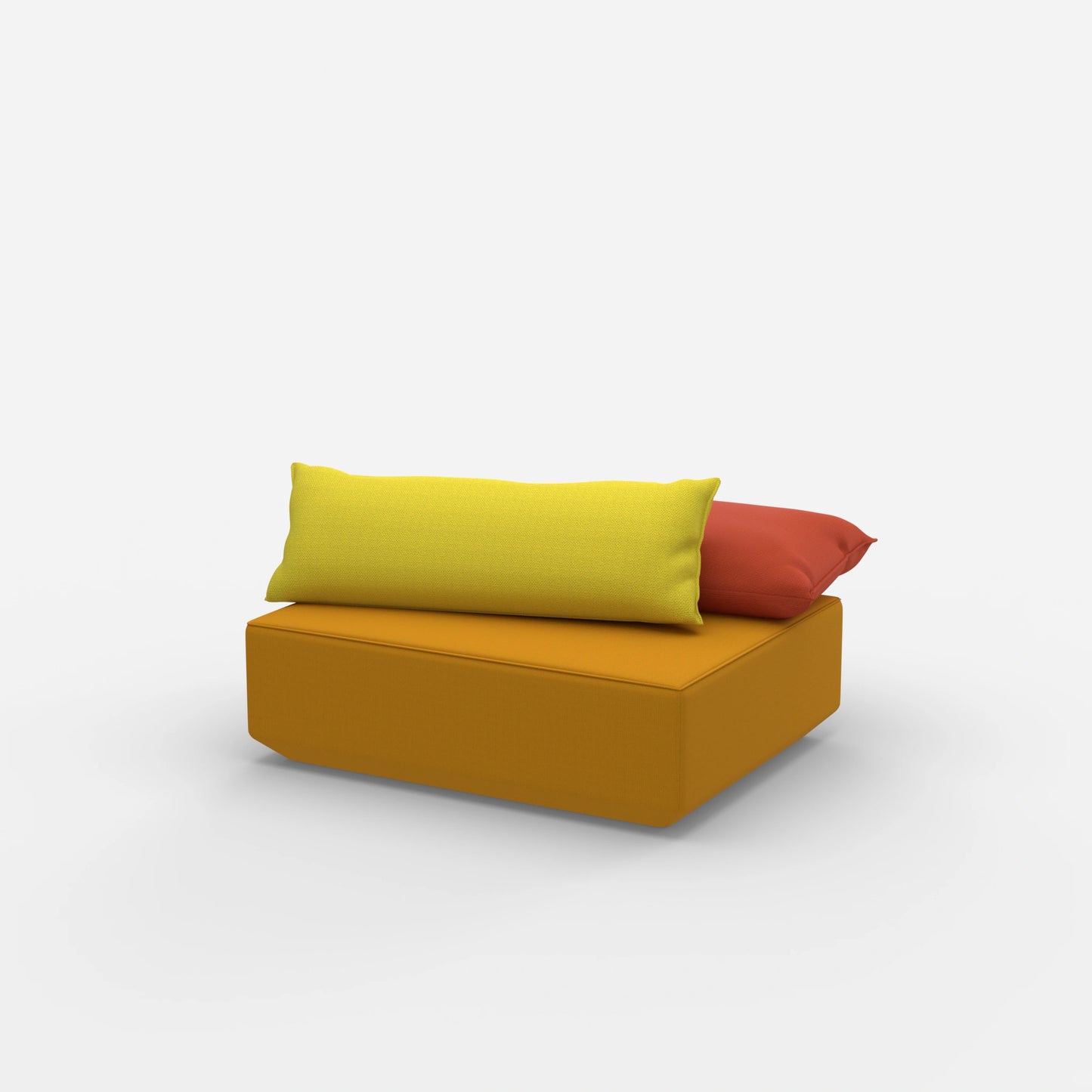 Sitzpouf modular in Gelb von der Seite