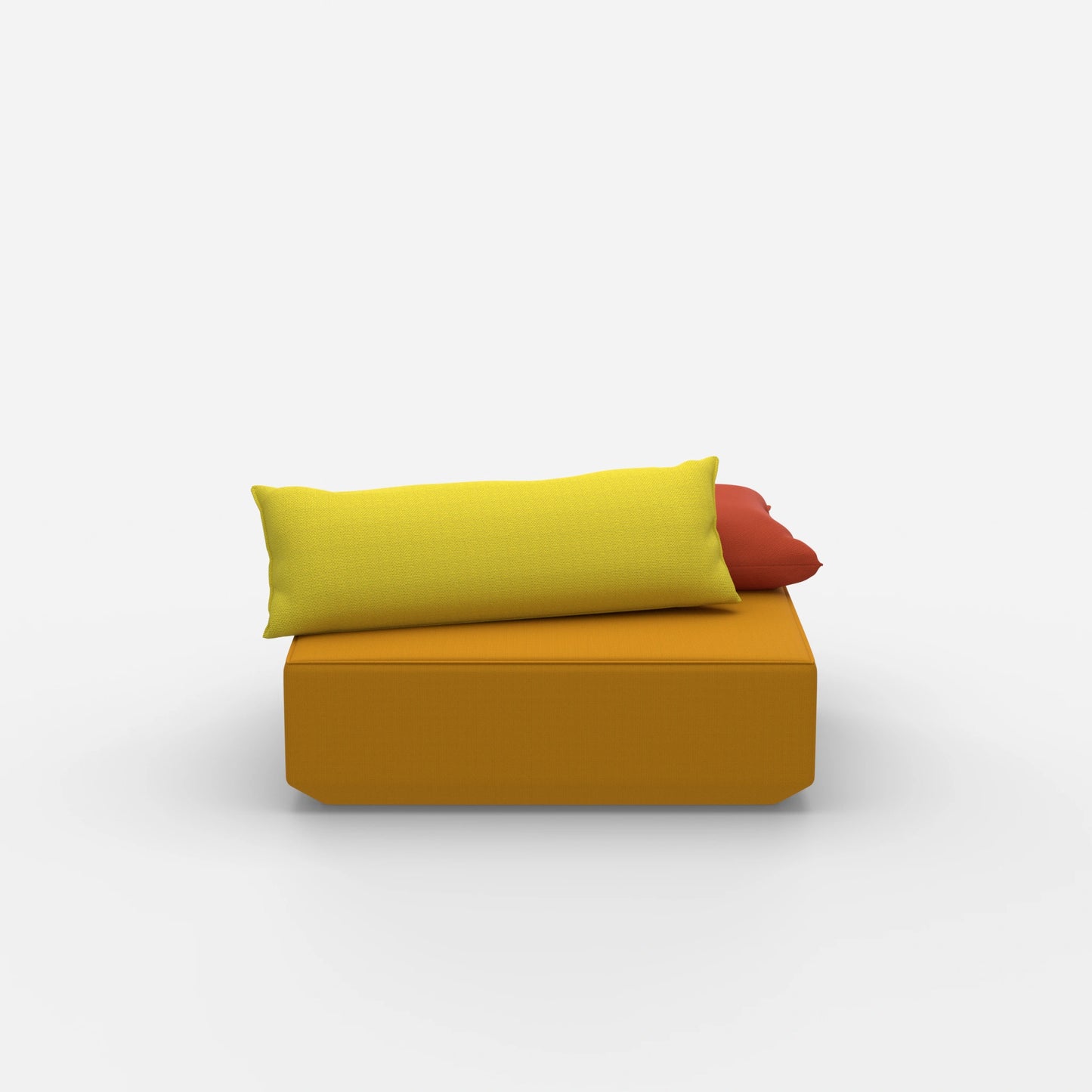 Sitzpouf modular in Gelb von vorne