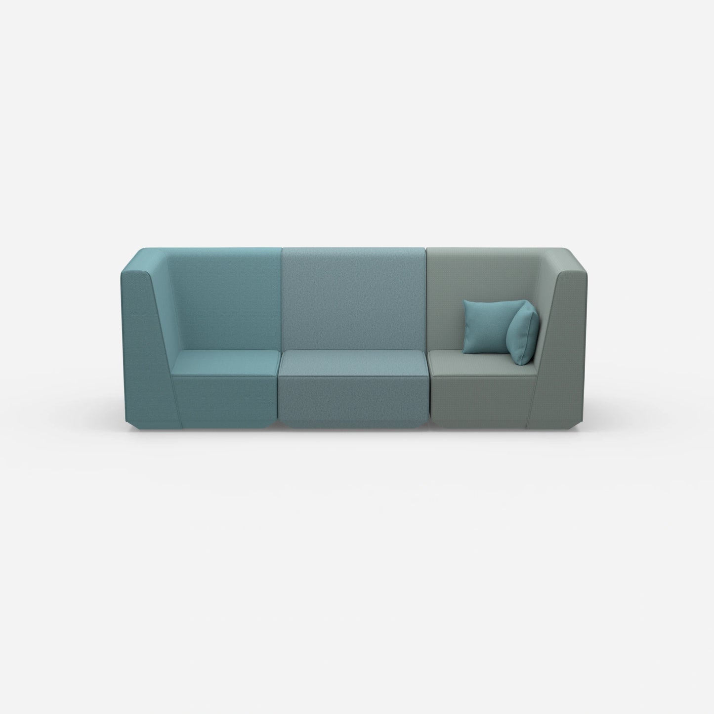 Sofa blau für 3 Personen von vorne