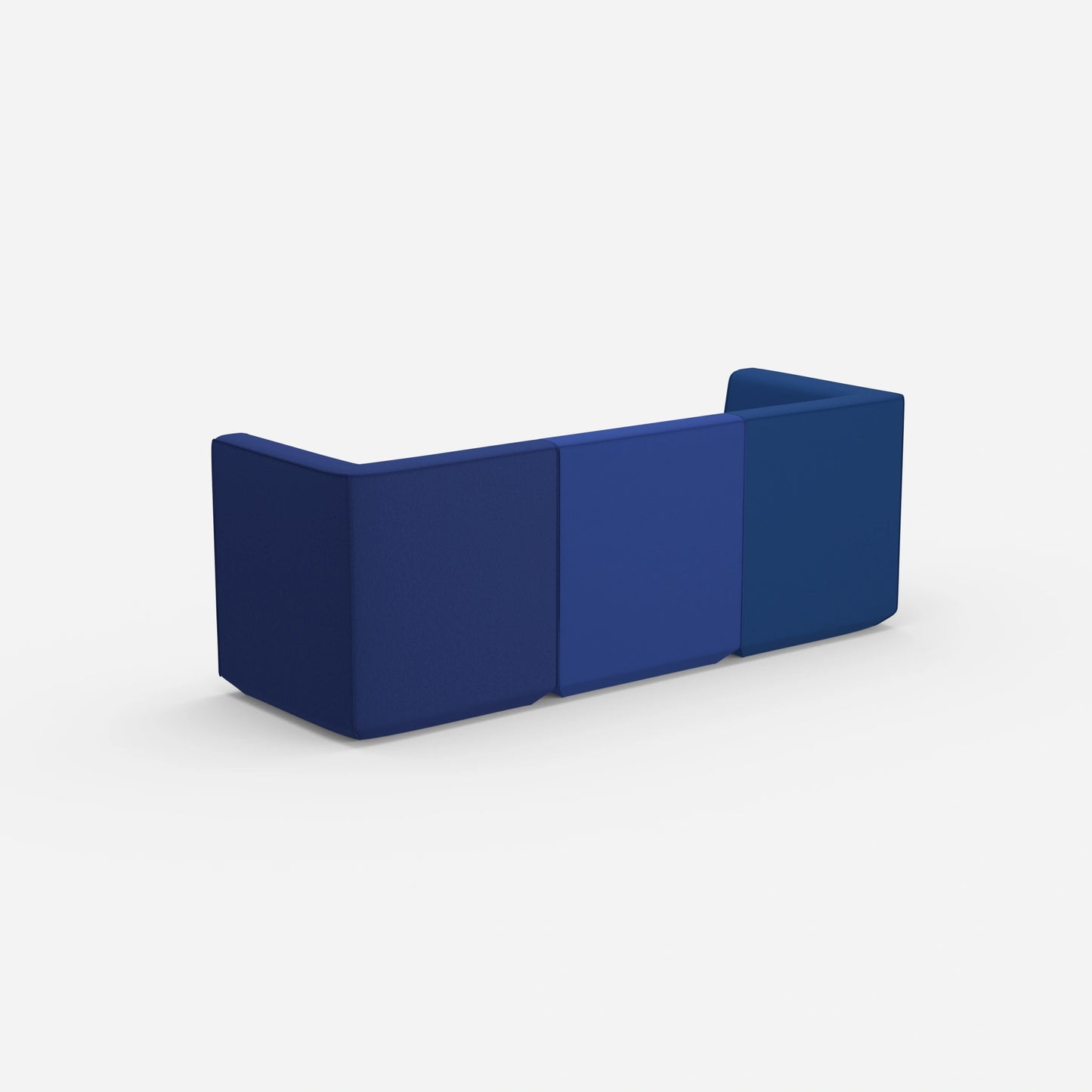 Sofa blau für 3 Personen von hinten