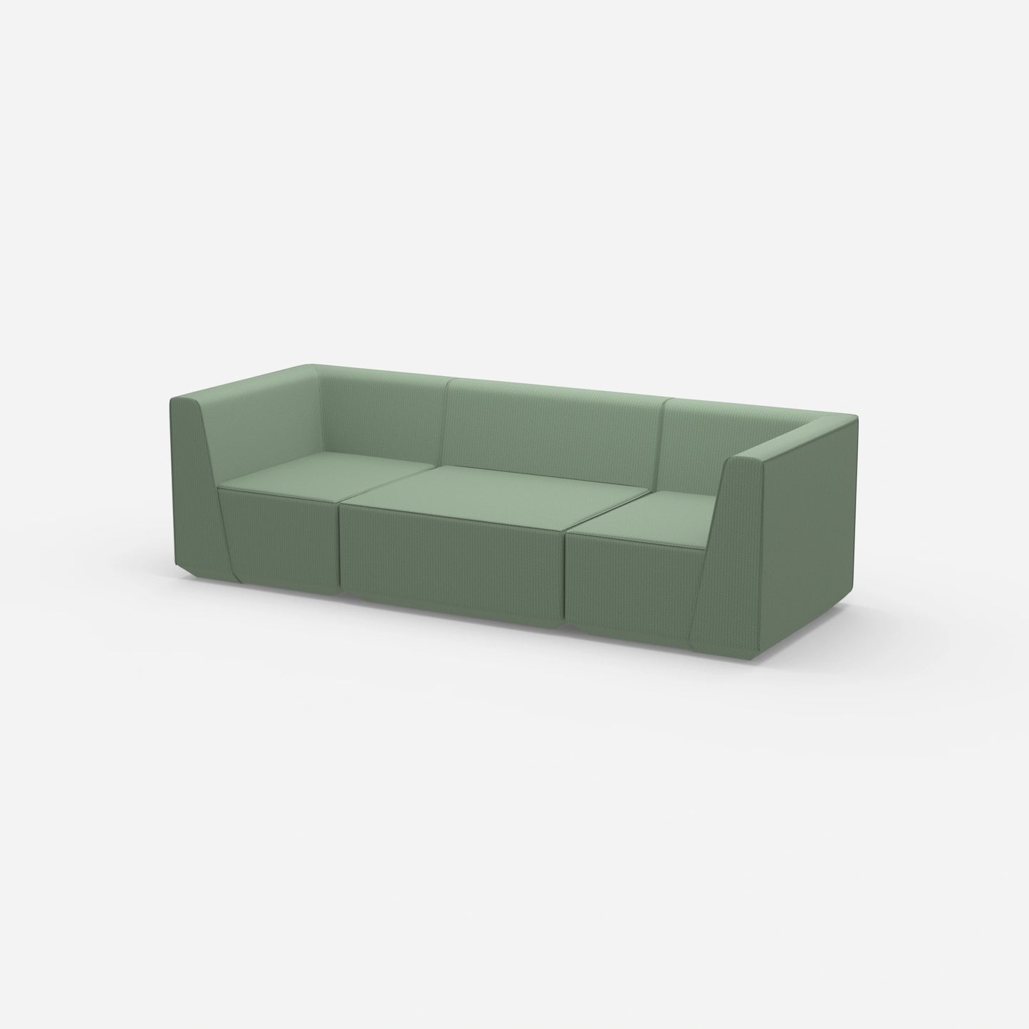 Sofa Dreisitzer grün von der Seite