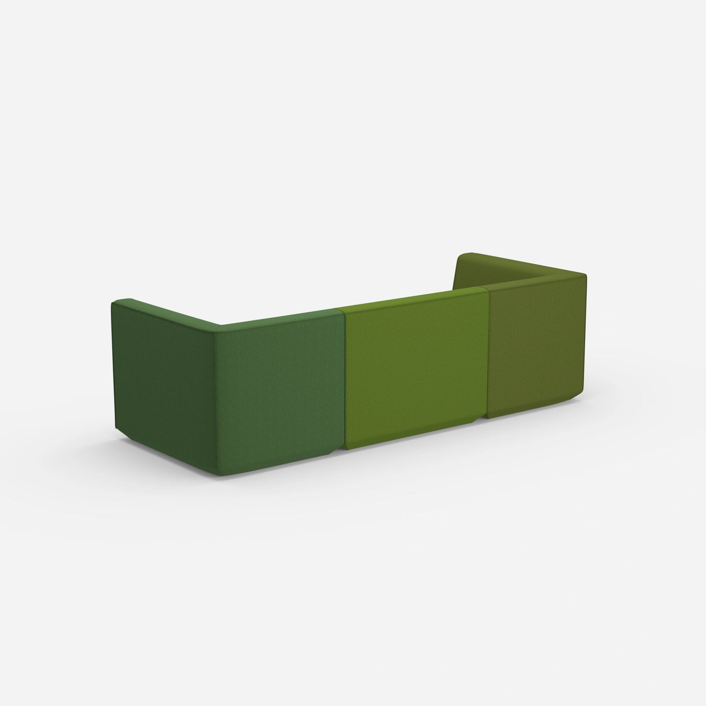 Sofa Dreisitzer grün von hinten