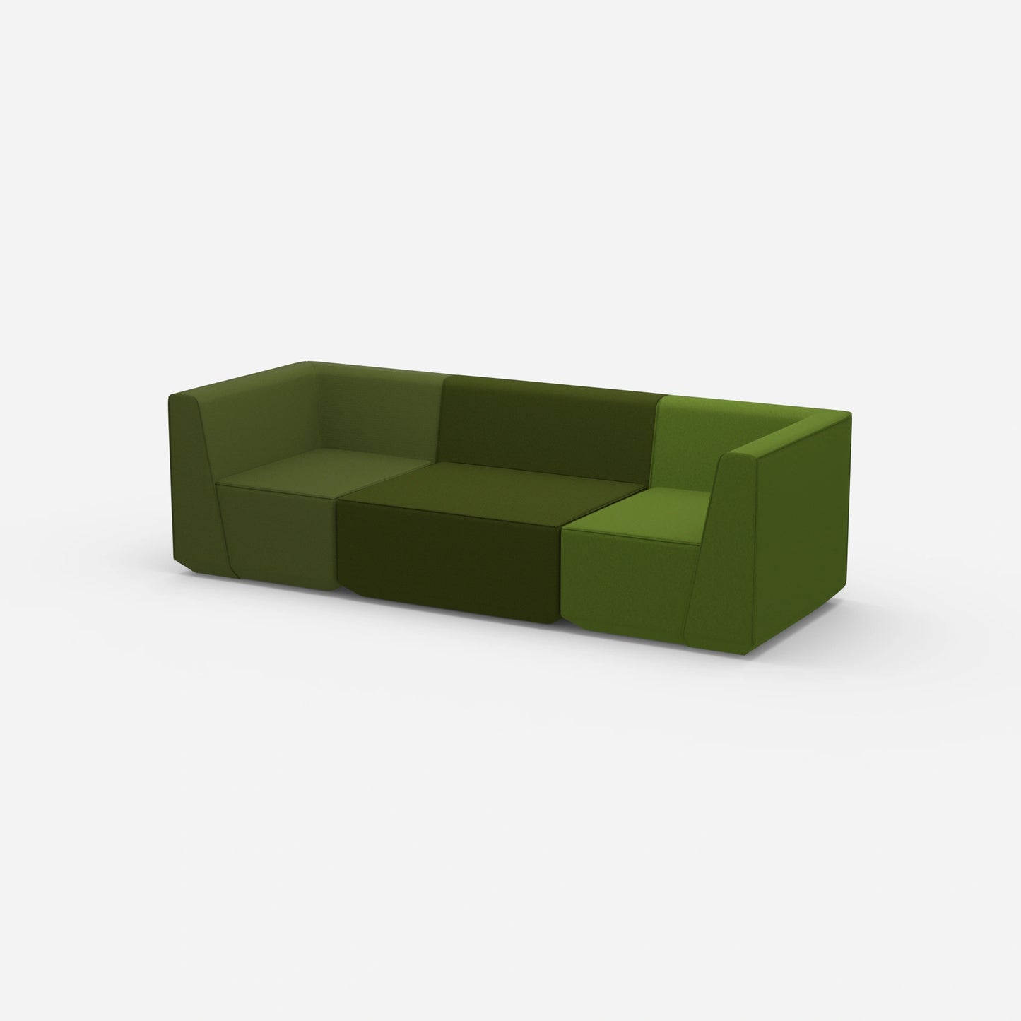 Sofa Dreisitzer grün von der Seite