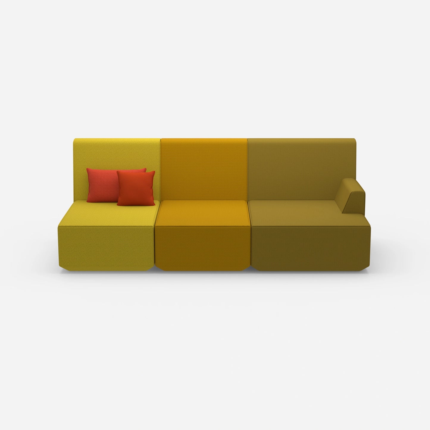 Sofa für 3 als Heimkino von vorne