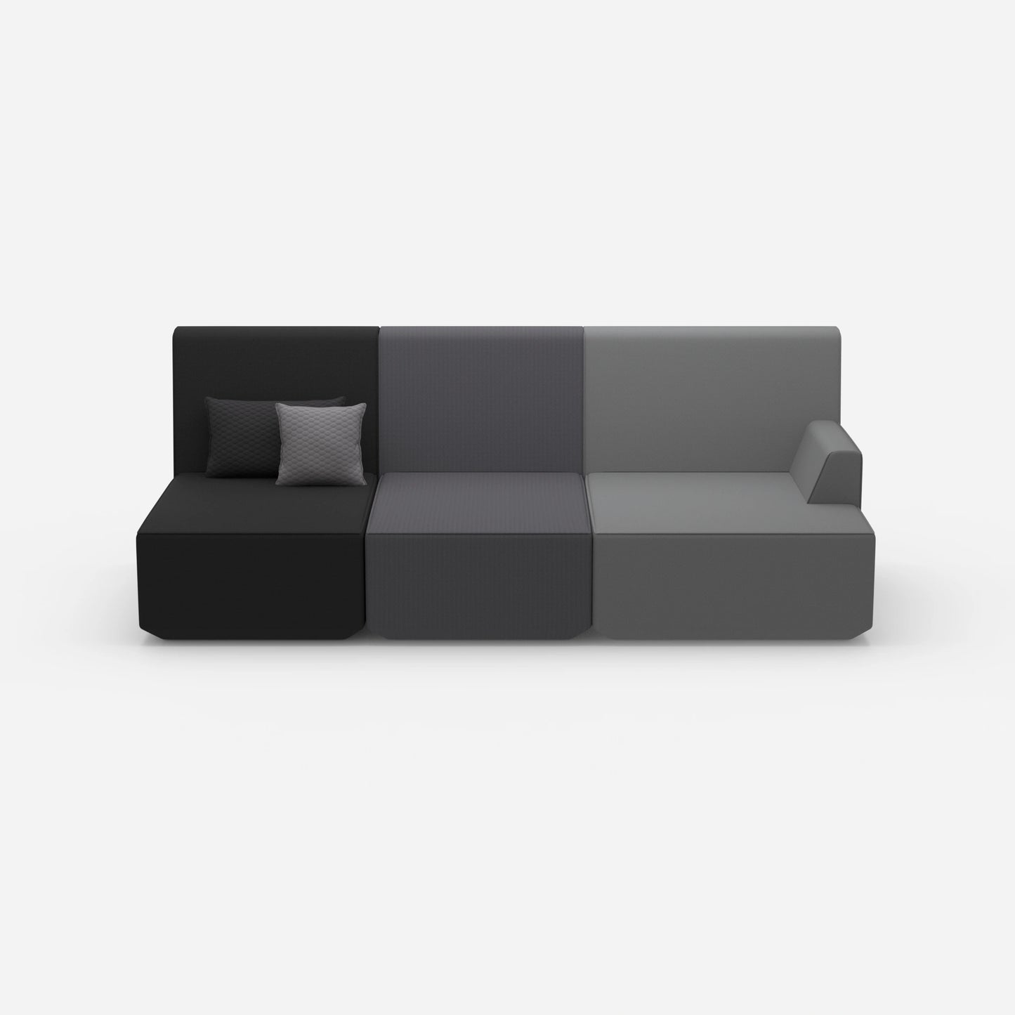 Sofa für 3 als Heimkino von vorne