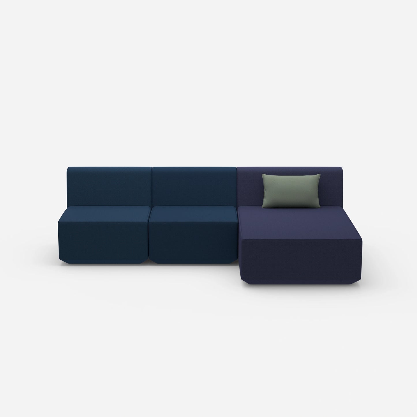 Sofa mit Recamiere für 3 Personen von vorne
