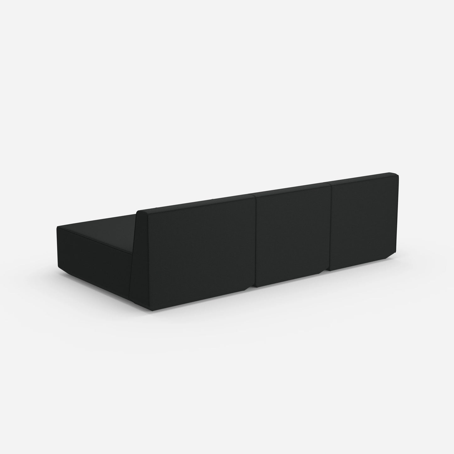 Sofa mit Recamiere für 3 Personen von hinten