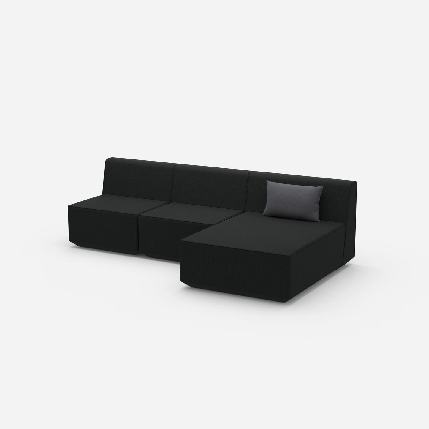Sofa mit Recamiere für 3 Personen von der Seite