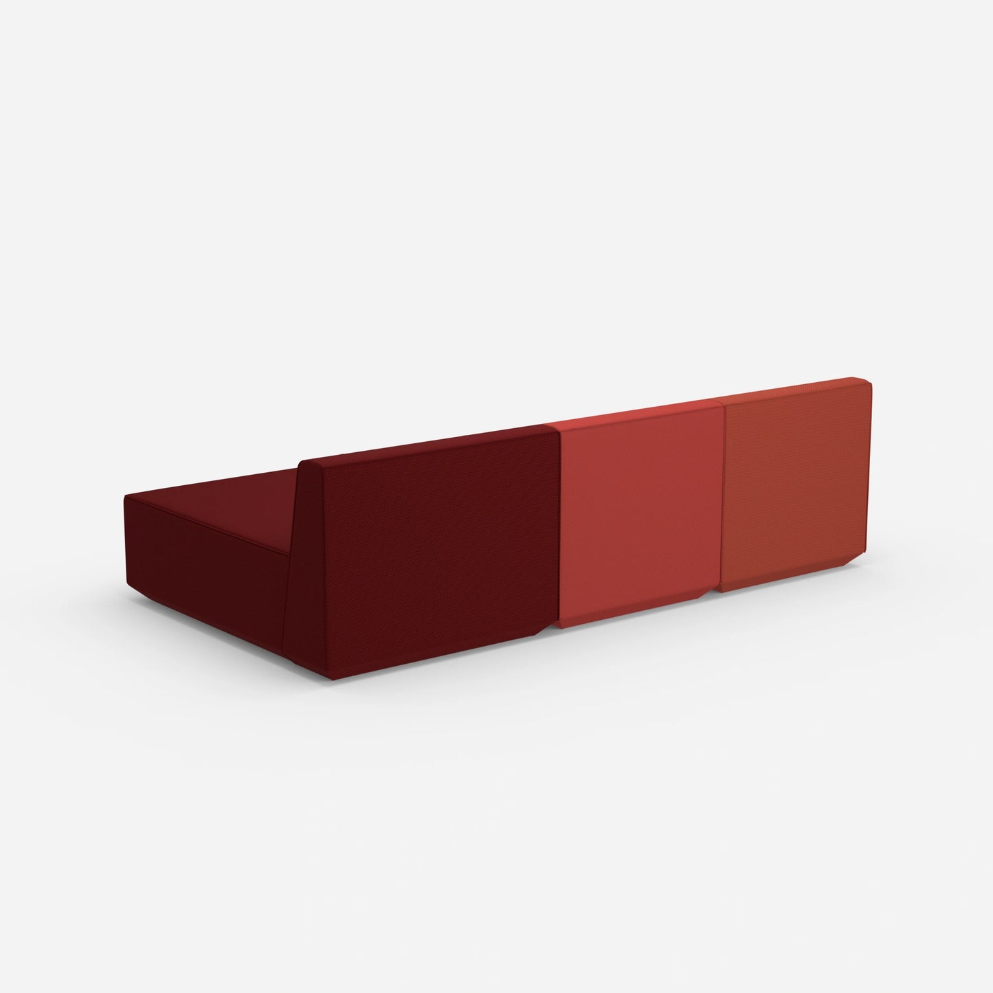 Sofa mit Recamiere für 3 Personen von hinten