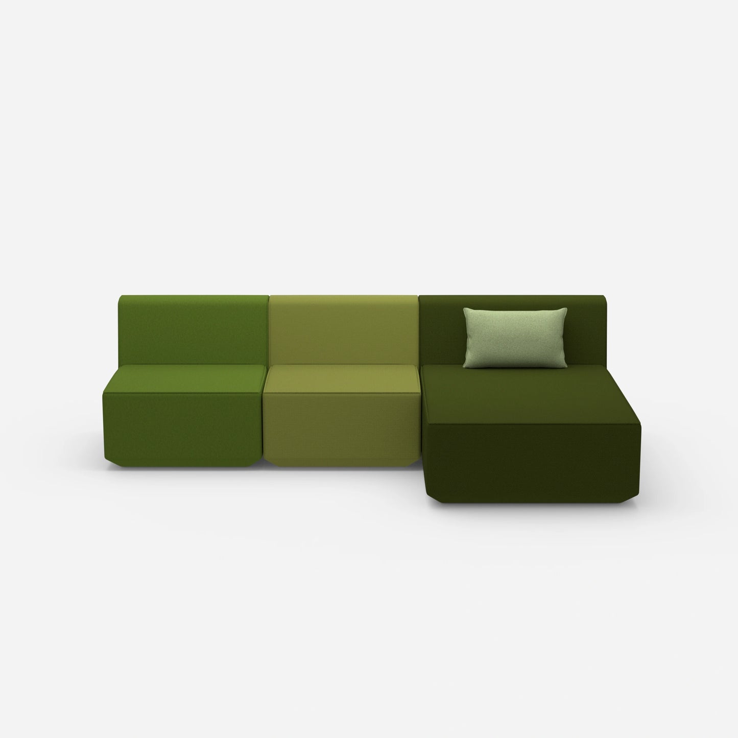 Sofa mit Recamiere für 3 Personen von vorne