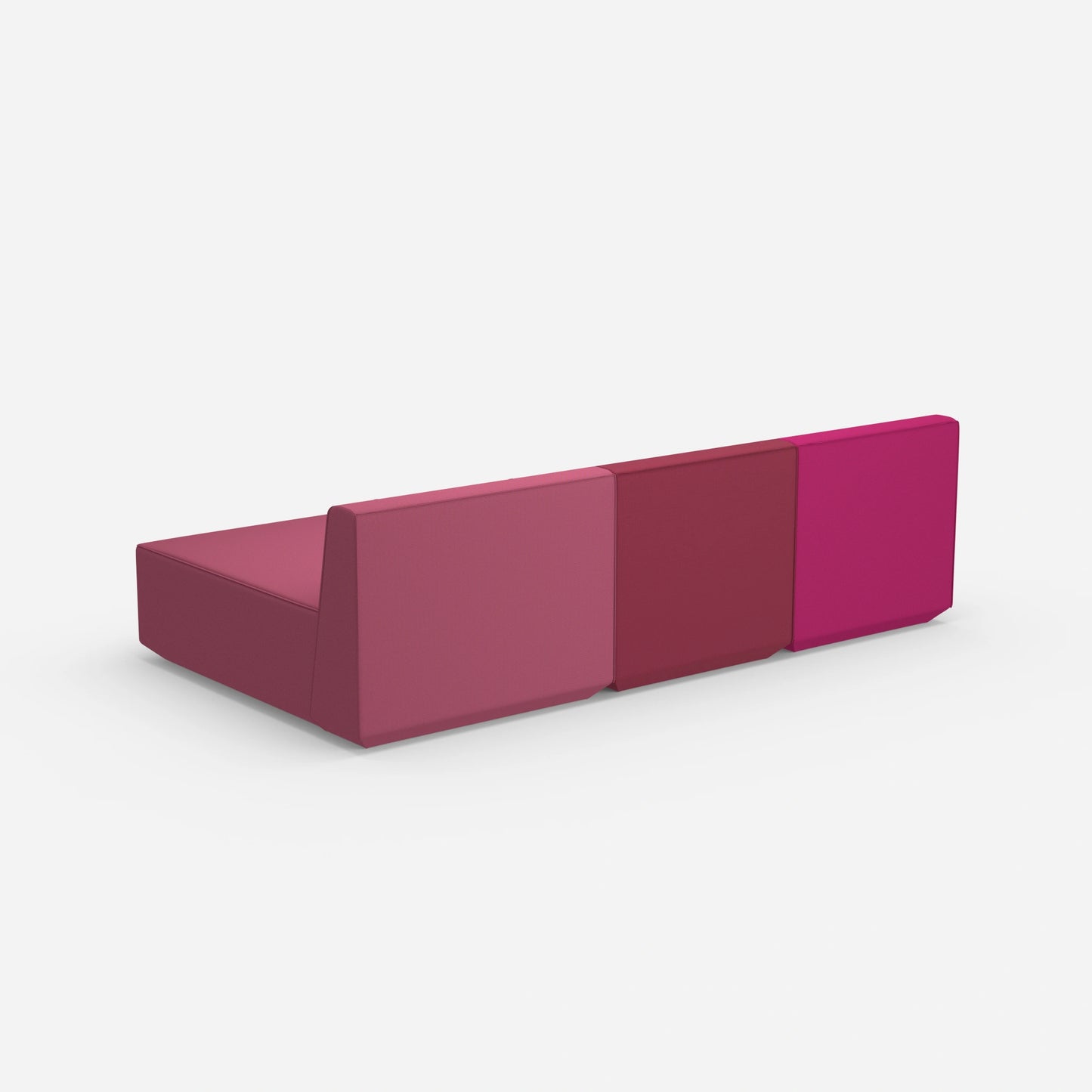 Sofa mit Recamiere für 3 Personen von hinten