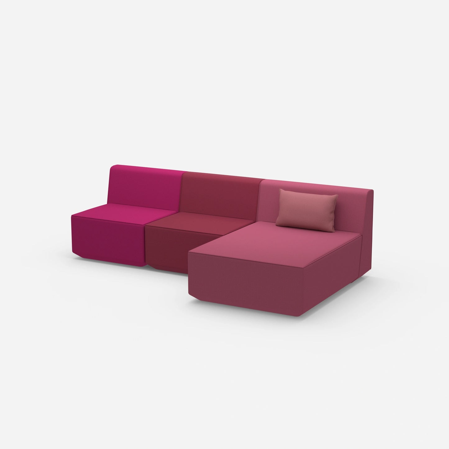 Sofa mit Recamiere für 3 Personen von der Seite