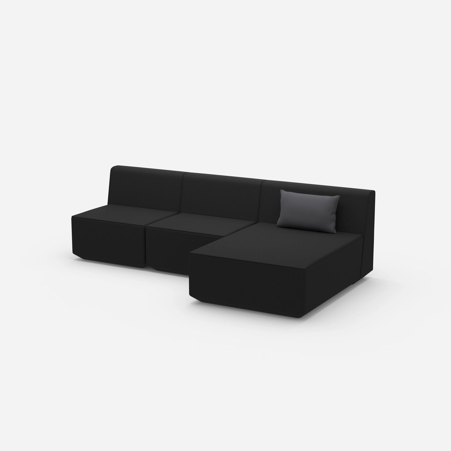 Sofa mit Recamiere für 3 Personen von der Seite
