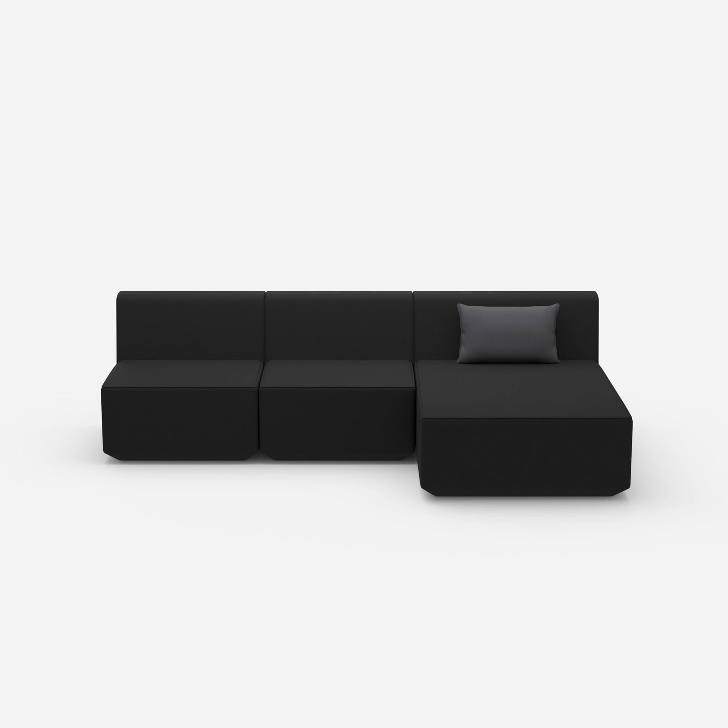 Sofa mit Recamiere für 3 Personen von vorne