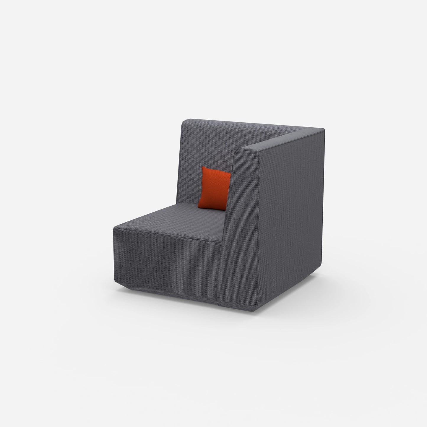 Wohnzimmer Sessel grau von der Seite