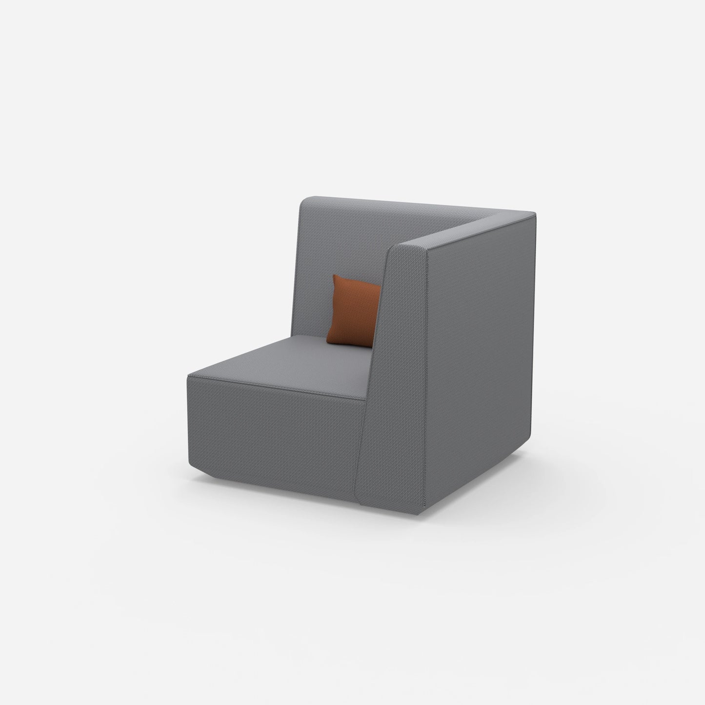 Wohnzimmer Sessel grau von der Seite