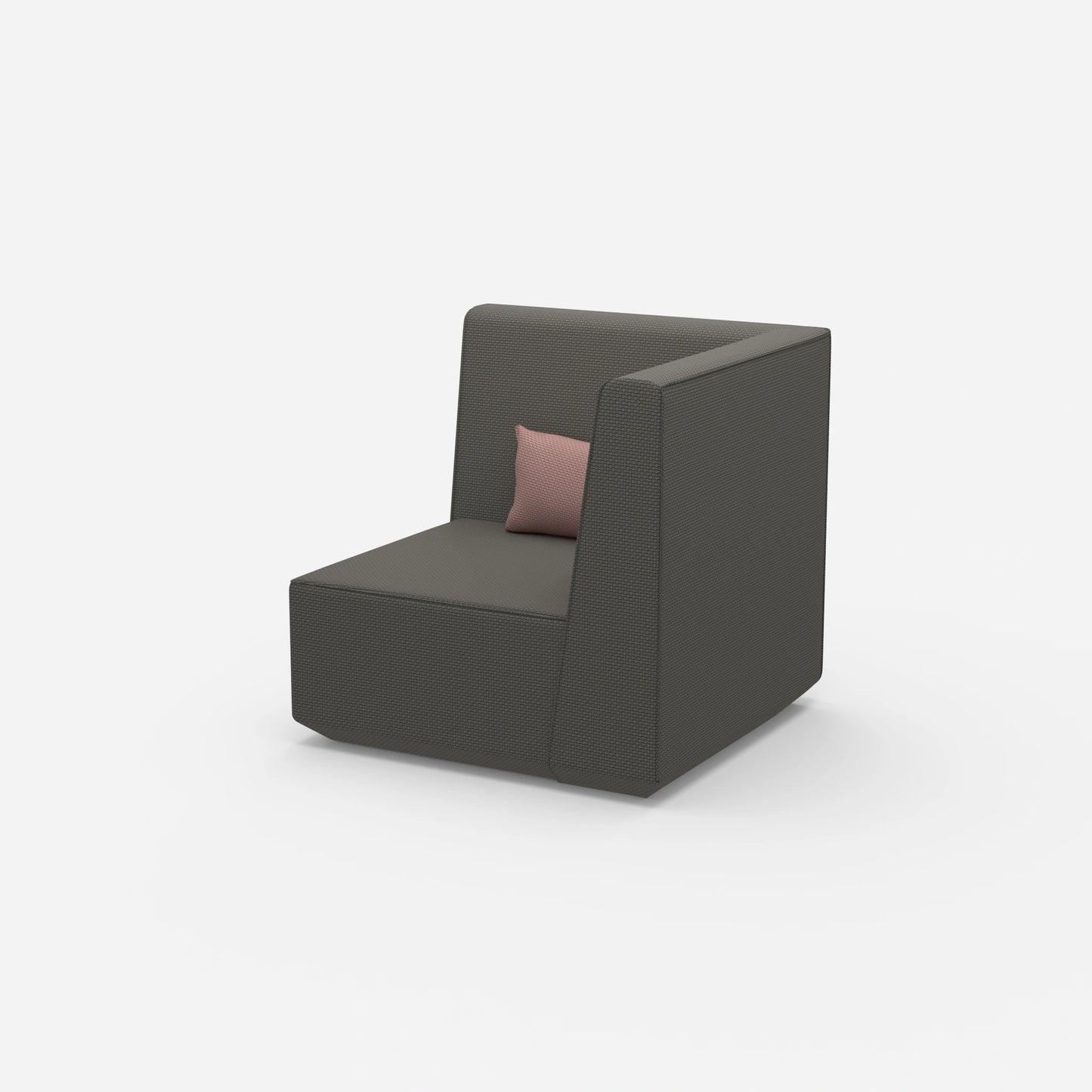 Wohnzimmer Sessel grau von der Seite