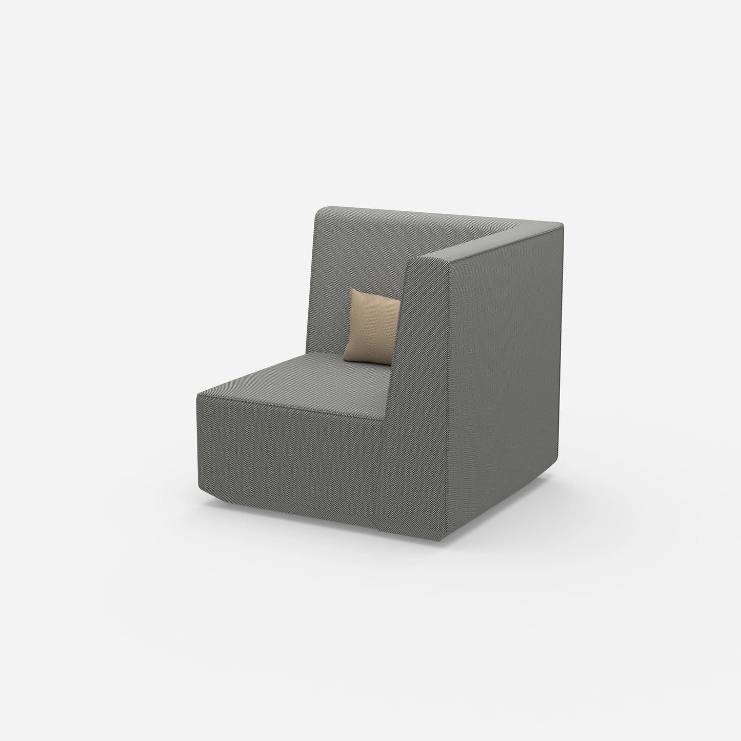 Wohnzimmer Sessel grau von der Seite