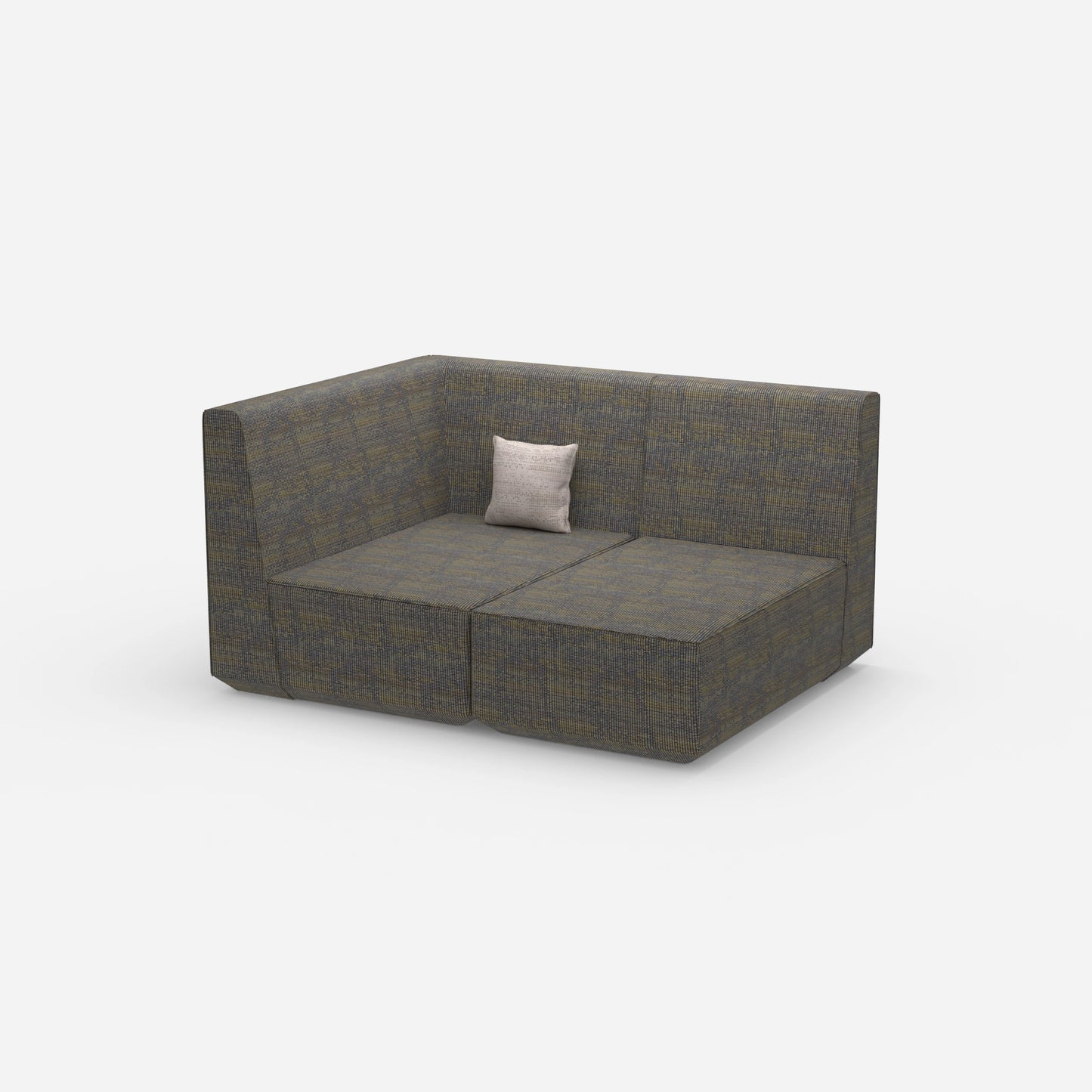 Zweisitzer Modulsofa mit Eckmodul von der Seite