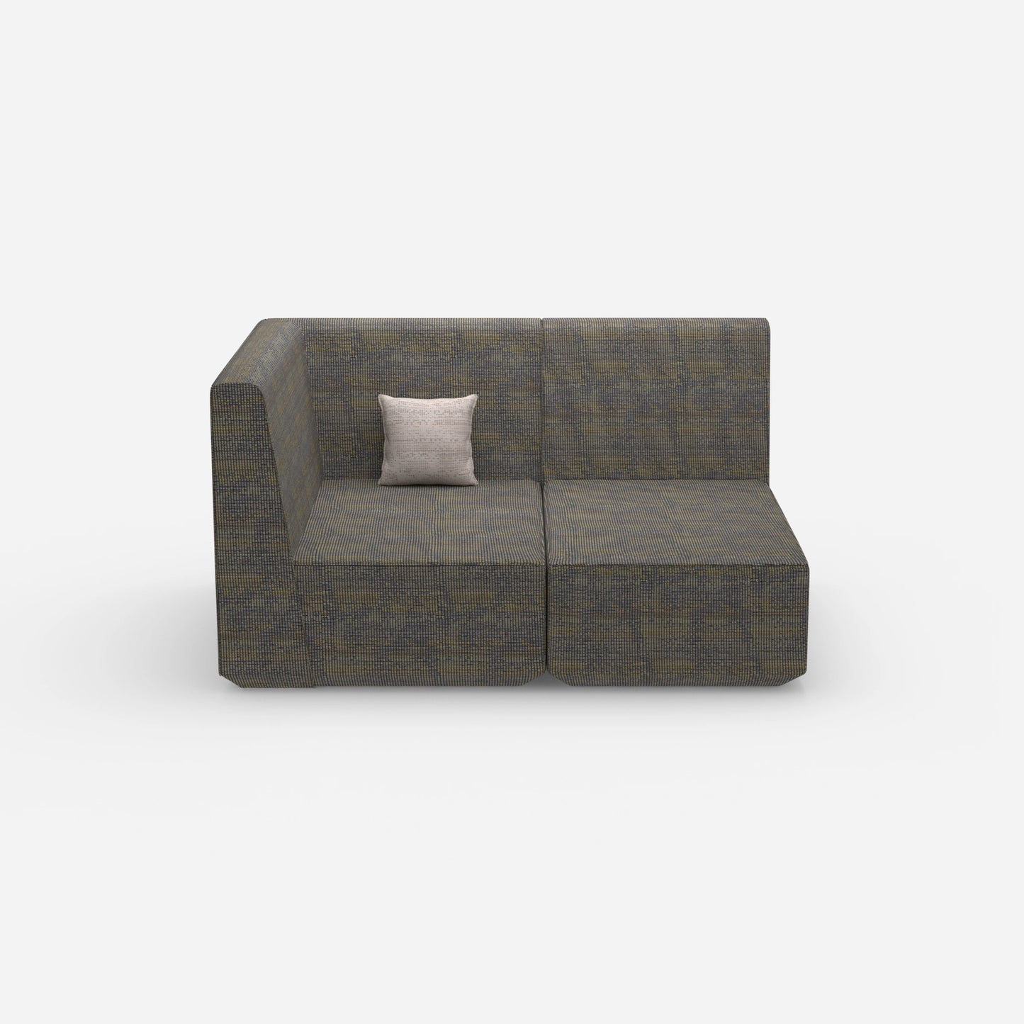 Zweisitzer Modulsofa mit Eckmodul von vorne