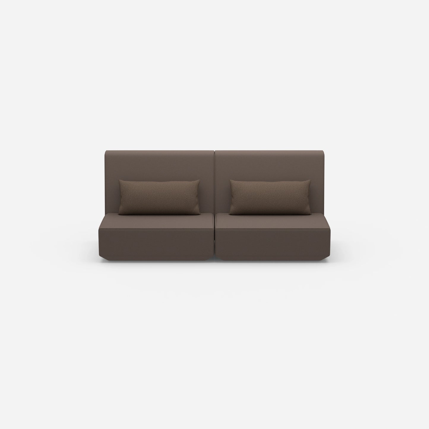 3 person sofa brown from the front