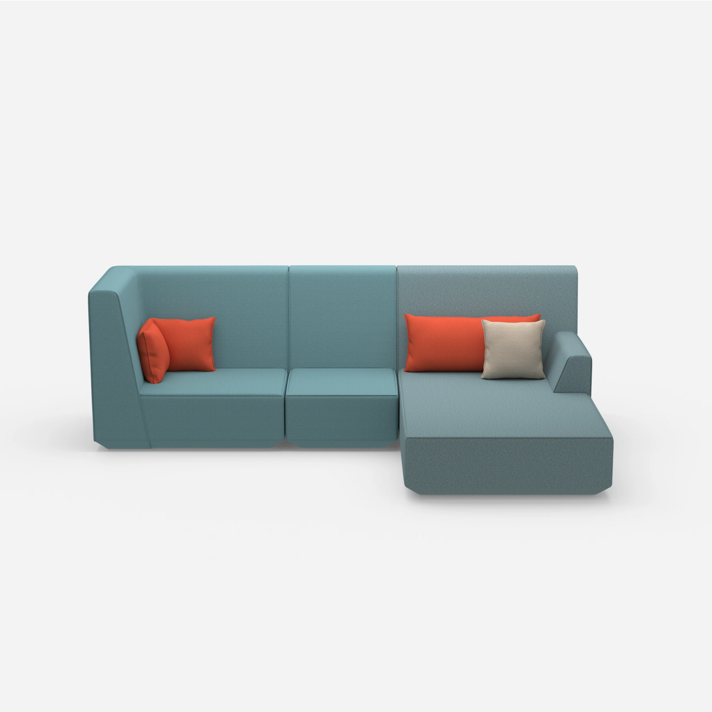 3 person sofa with ottoman from the front