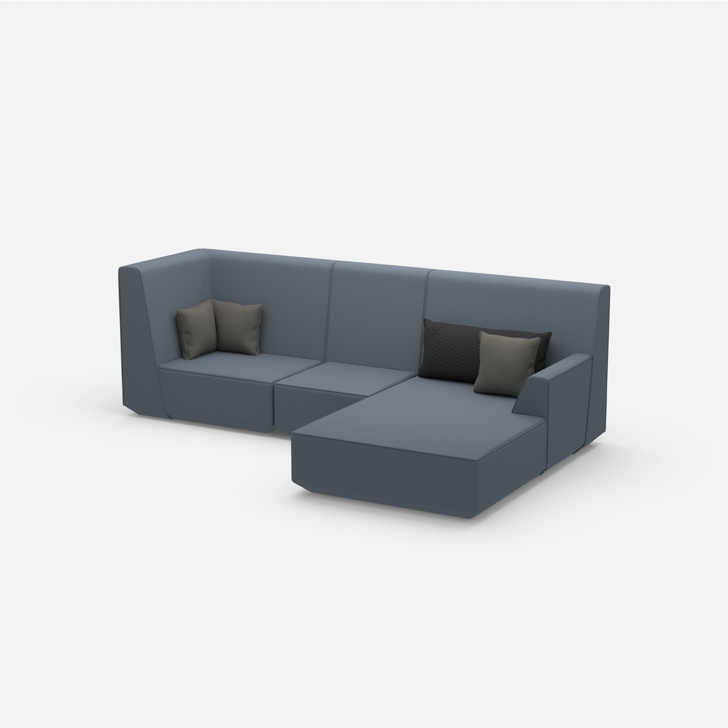 3-person sofa with ottoman from the side