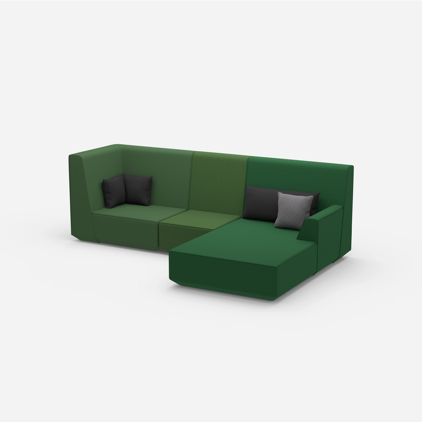 3-person sofa with ottoman from the side