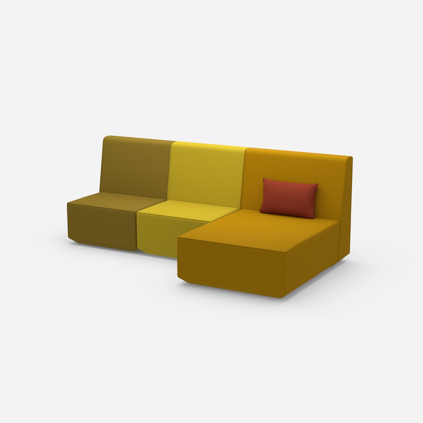 3-person sofa with recamiere from the side