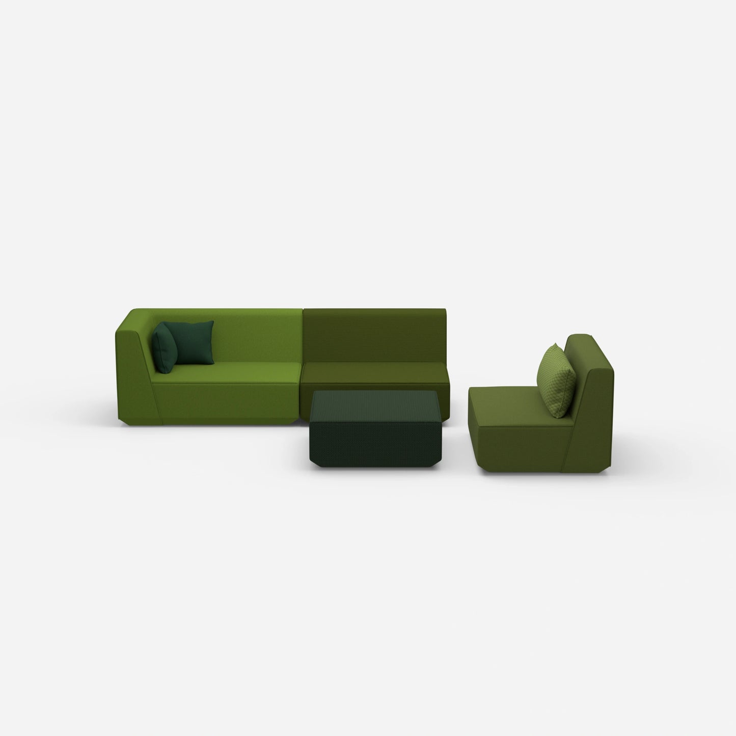 3 seater with armchair from the front