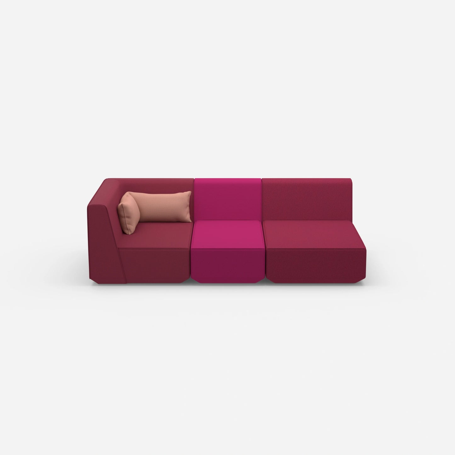 Modular 3-seater sofa with reclining function from the front