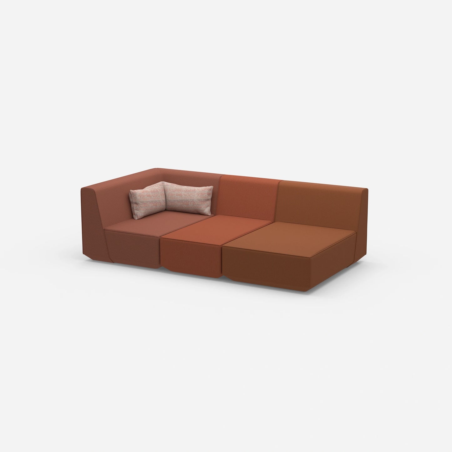 3 seater modular sofa with reclining function from the side