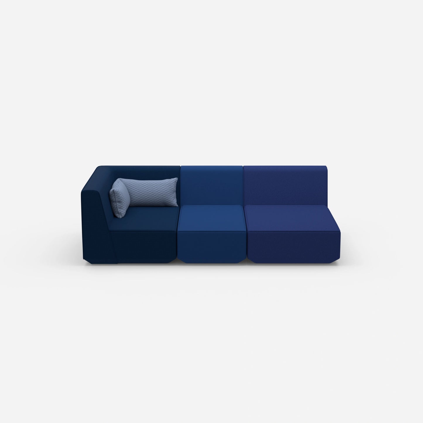 Modular 3-seater sofa with reclining function from the front